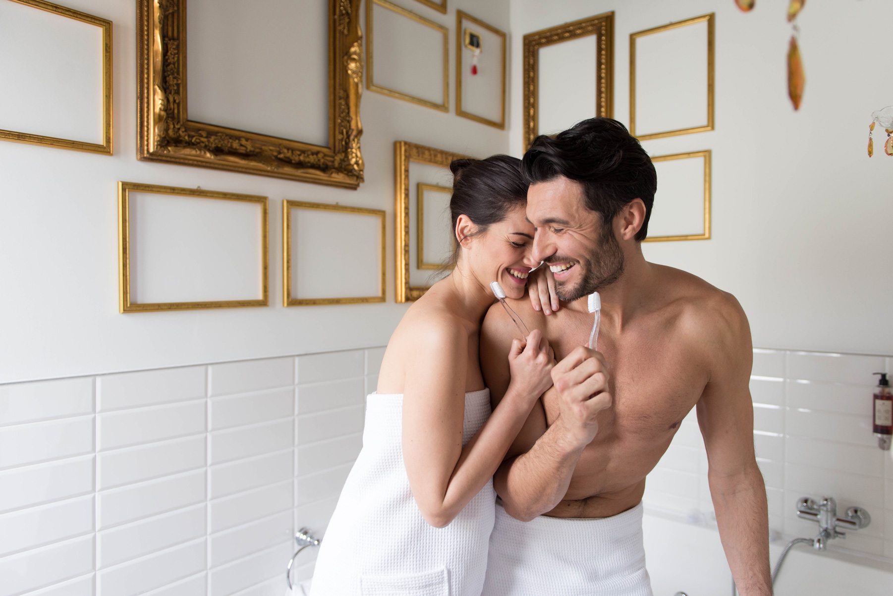 fotografia di ritratto di coppia in bagno villa gasparini in riviera del brenta